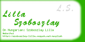 lilla szoboszlay business card